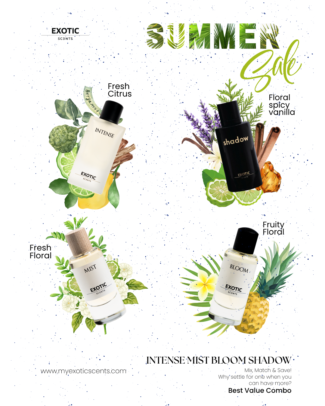 INTENSE, MIST, BLOOM & SHADOW The Best Value Unisex Combo